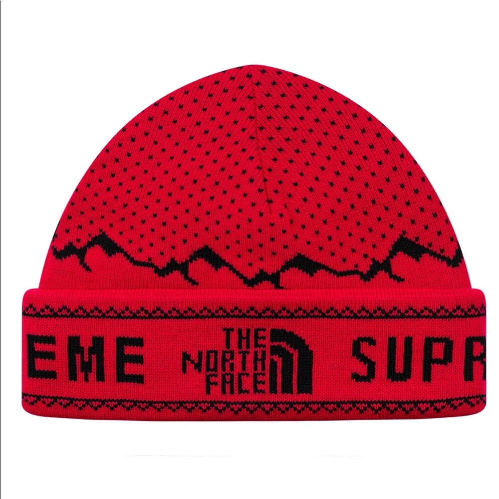 Supreme North Face beanie Red